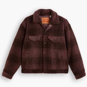Levi’s plaid sherpa trucker jacket.